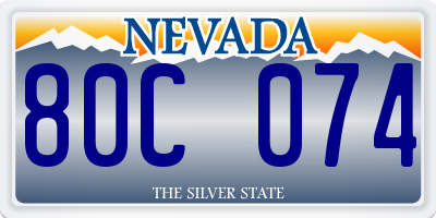 NV license plate 80C074