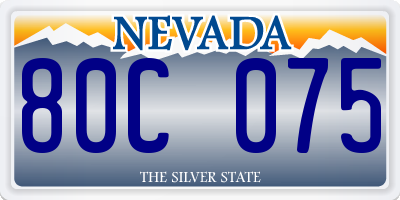 NV license plate 80C075