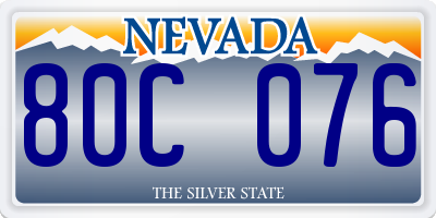 NV license plate 80C076