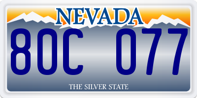 NV license plate 80C077