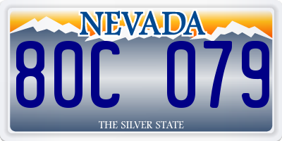 NV license plate 80C079