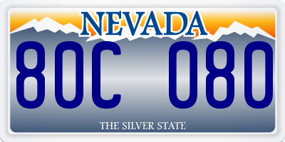 NV license plate 80C080