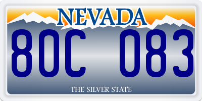 NV license plate 80C083