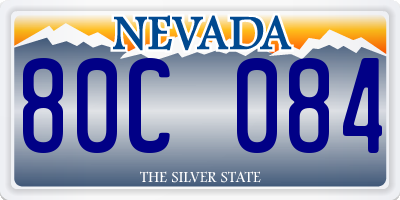 NV license plate 80C084
