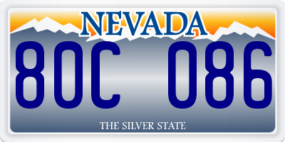 NV license plate 80C086