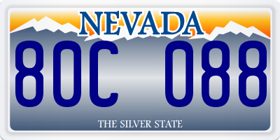 NV license plate 80C088