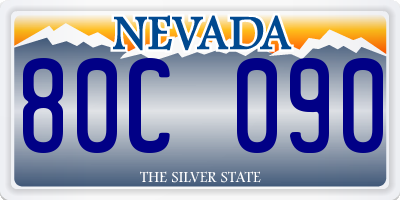 NV license plate 80C090