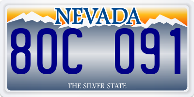 NV license plate 80C091