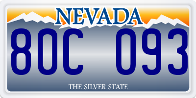 NV license plate 80C093