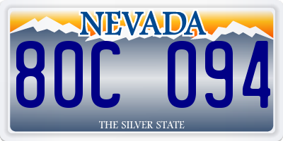 NV license plate 80C094