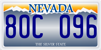 NV license plate 80C096