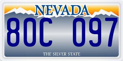 NV license plate 80C097