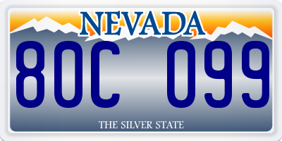 NV license plate 80C099