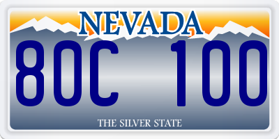 NV license plate 80C100