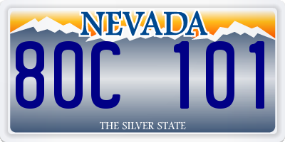 NV license plate 80C101