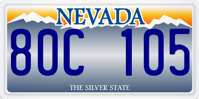 NV license plate 80C105