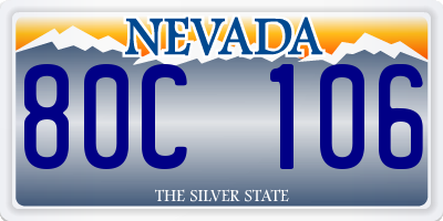 NV license plate 80C106