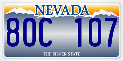 NV license plate 80C107