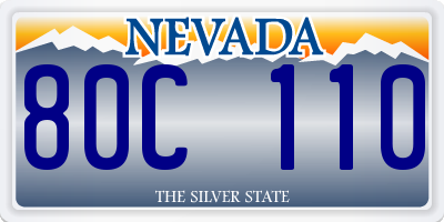 NV license plate 80C110