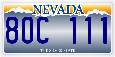 NV license plate 80C111