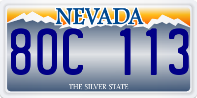 NV license plate 80C113