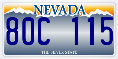 NV license plate 80C115
