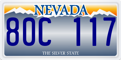 NV license plate 80C117