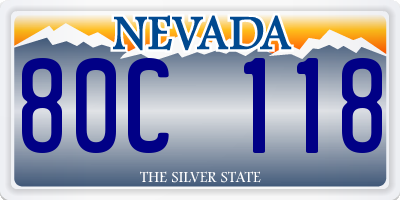 NV license plate 80C118