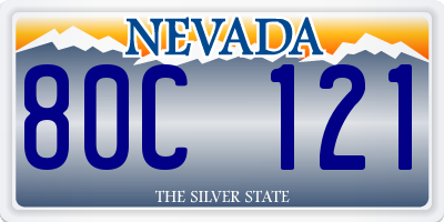 NV license plate 80C121