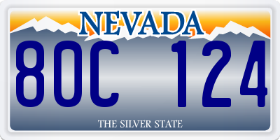 NV license plate 80C124