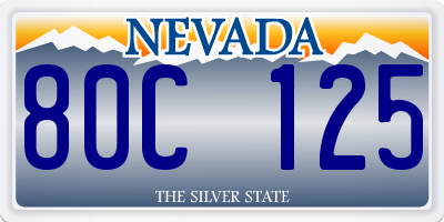 NV license plate 80C125