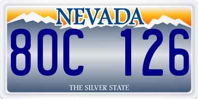 NV license plate 80C126