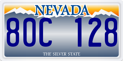 NV license plate 80C128