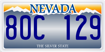 NV license plate 80C129