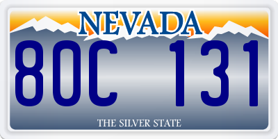 NV license plate 80C131