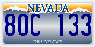 NV license plate 80C133