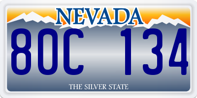 NV license plate 80C134