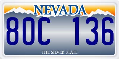 NV license plate 80C136