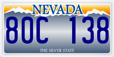 NV license plate 80C138