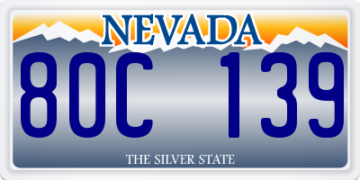 NV license plate 80C139