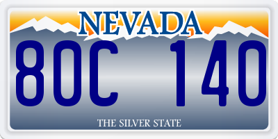 NV license plate 80C140