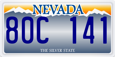 NV license plate 80C141