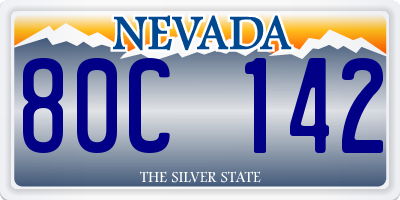 NV license plate 80C142