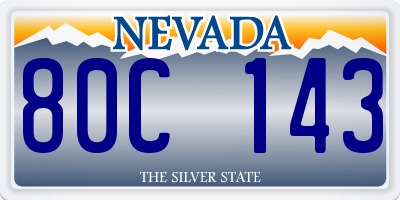 NV license plate 80C143