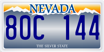 NV license plate 80C144