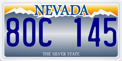 NV license plate 80C145