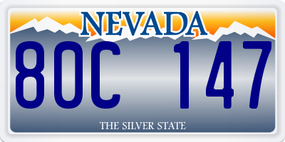 NV license plate 80C147