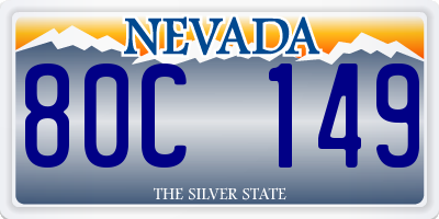 NV license plate 80C149