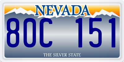 NV license plate 80C151