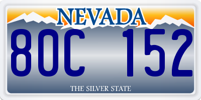 NV license plate 80C152